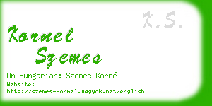 kornel szemes business card