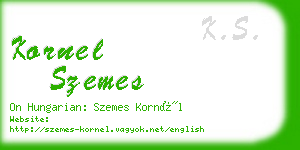 kornel szemes business card